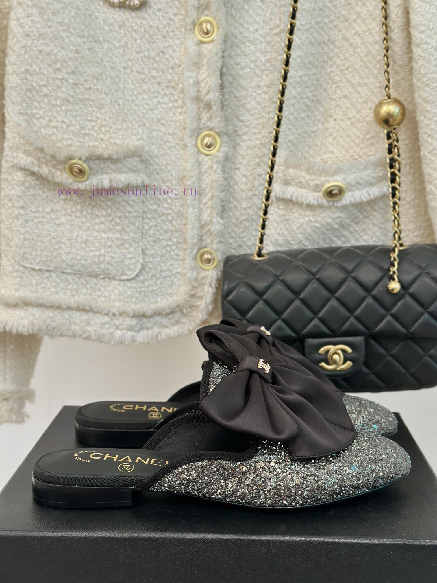 Chanel | Chanel 24P New ProductBig Bow Double C Half Drag SeriesSuper immortal big bow slippruvq9xhz - Image 2