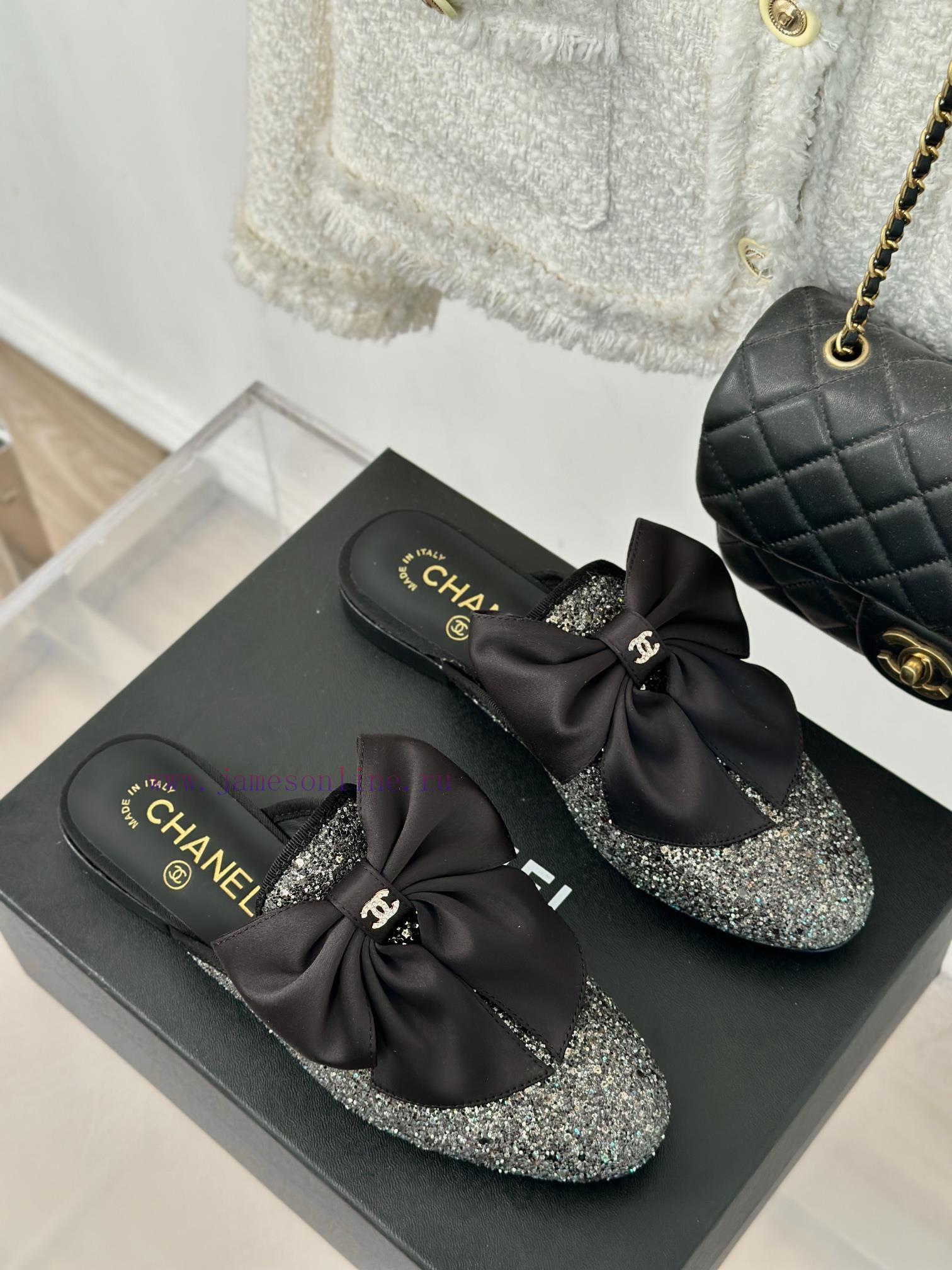 Chanel | Chanel 24P New ProductBig Bow Double C Half Drag SeriesSuper immortal big bow slippruvq9xhz - Image 4