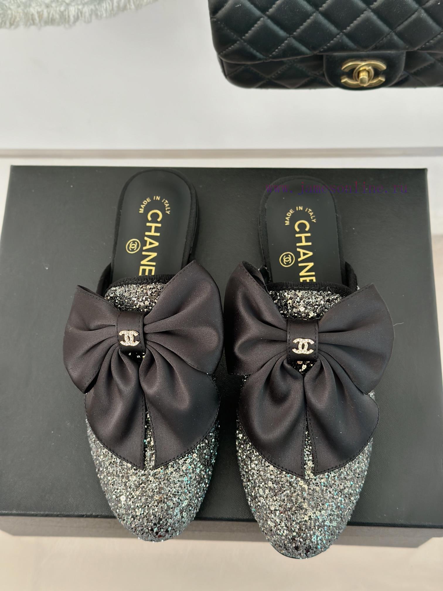 Chanel | Chanel 24P New ProductBig Bow Double C Half Drag SeriesSuper immortal big bow slippruvq9xhz - Image 5