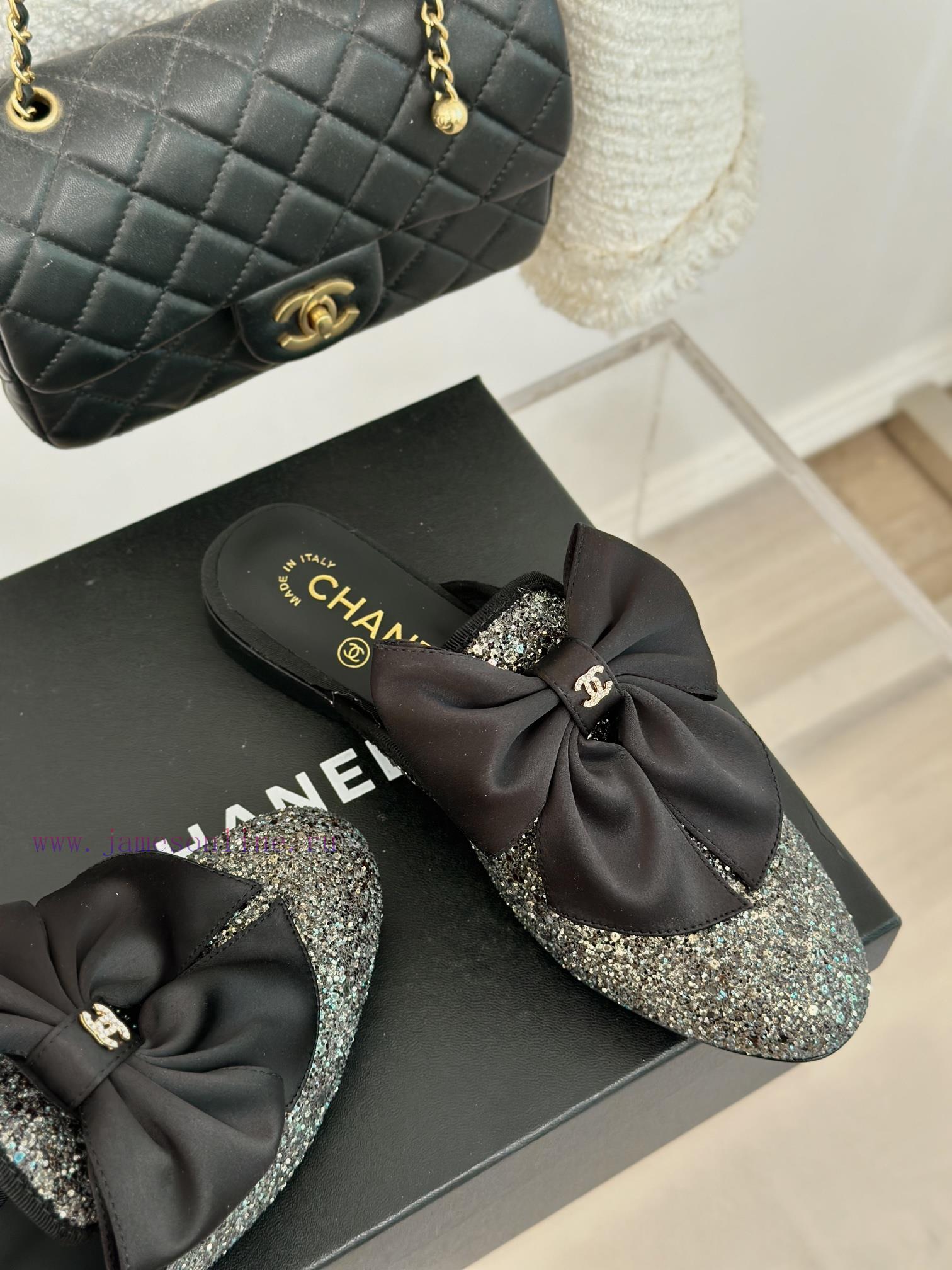 Chanel | Chanel 24P New ProductBig Bow Double C Half Drag SeriesSuper immortal big bow slippruvq9xhz - Image 6