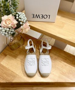 Brand LoeweLOEWE thick soled close toe slippers for fishermen, women's canvas and cowhide lezz0zcfqh