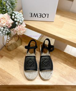 Brand LoeweLOEWE thick soled mesh slippers, fishing shoes for women, canvas and cowhide leatpwzvjp3p