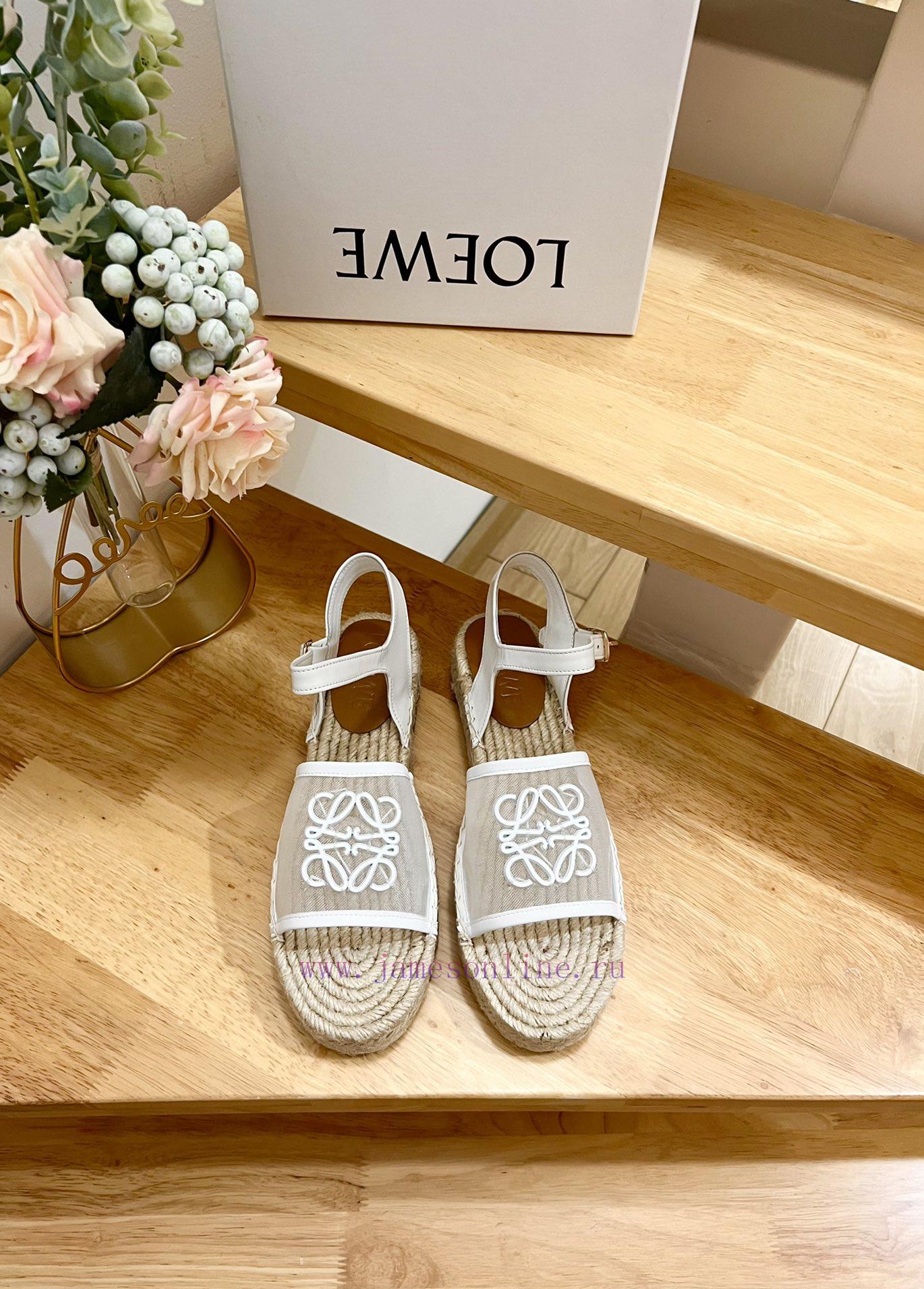 Brand LoeweLOEWE thick soled mesh slippers, fishing shoes for women, canvas and cowhide leathofyk53w - Image 2