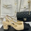 Chanel | Chanel Classic Sling BackColor blocked diamond grid thick heel empty sandalsAlthougiro17g5s