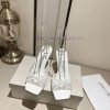 Jimmy Choo 2024 Mesh Hot Diamond Square Head Diamond Chain Sandals 8.5cm, 10.5cm Two Heels Hk1b3ispe
