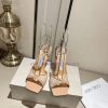 Jimmy Choo 2024 Mesh Hot Diamond Square Head Diamond Chain Sandals 8.5cm, 10.5cm Two Heels Hm45zmn2t