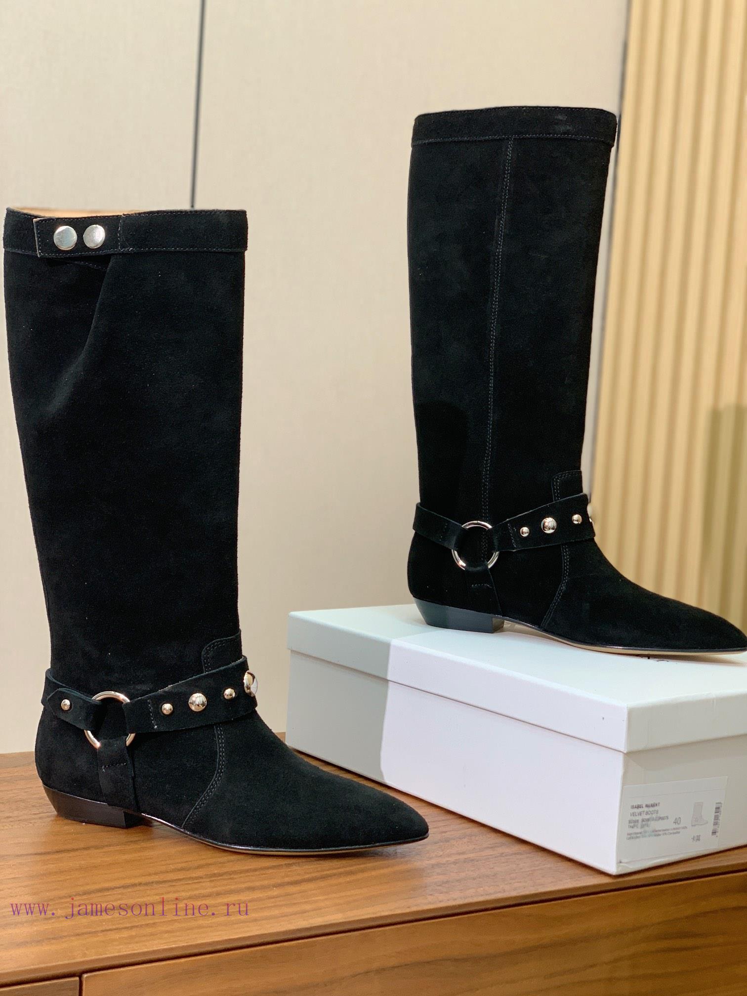 ISABEL MARANT rivet boots are a simple and versatile material with a top layer of calf leathyvspmrlj - Image 4