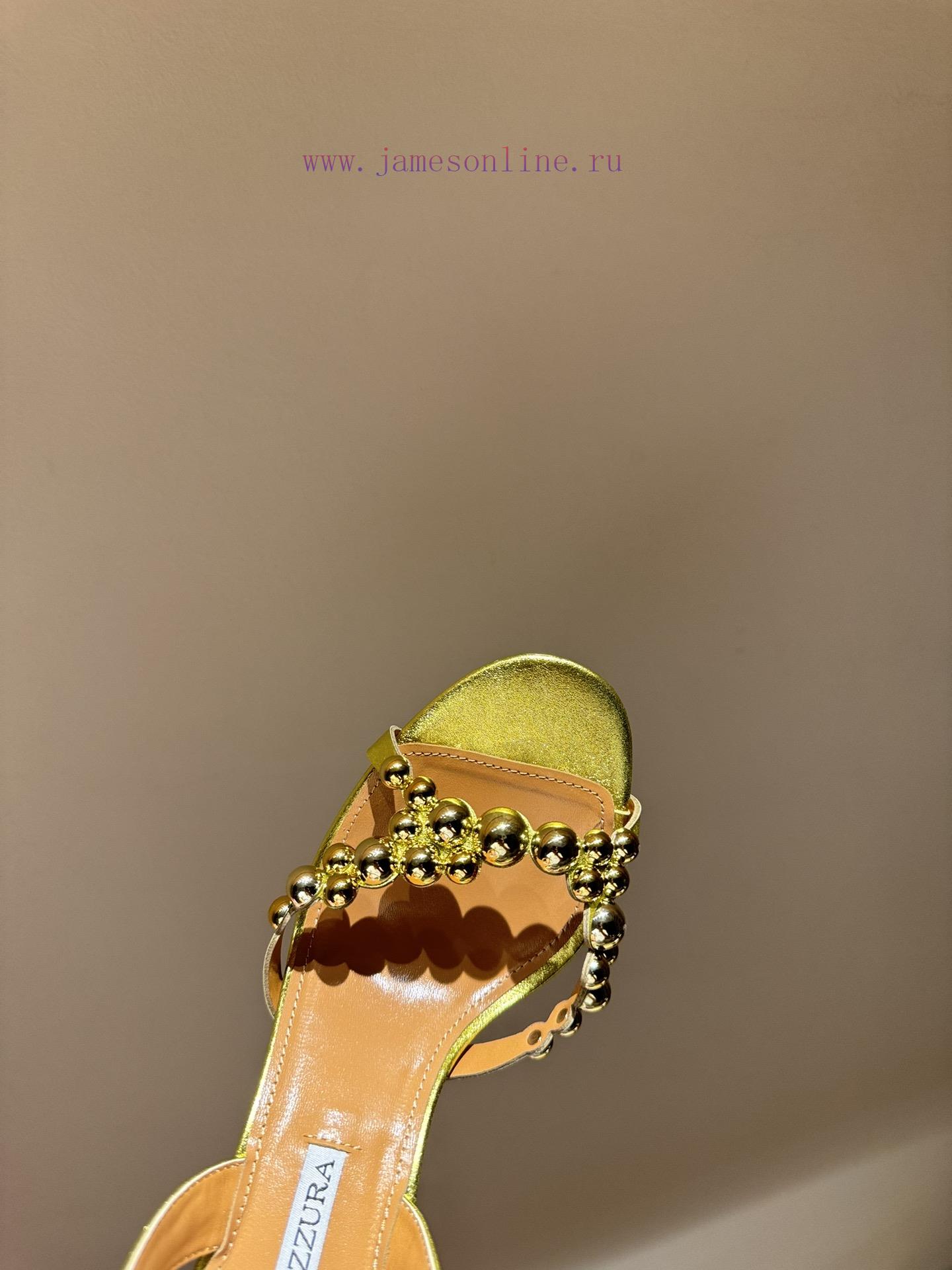 The mostAQUAZURA Big Pineapple Pearl Decorative High Heels2024 spring/summer rhinestone decoe7c4fkgo - Image 5