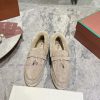 Female male 10Loro Pian * Classic Popular LP Top British Tassel Flat Hairy loafers Upgraded 91vqj4gq