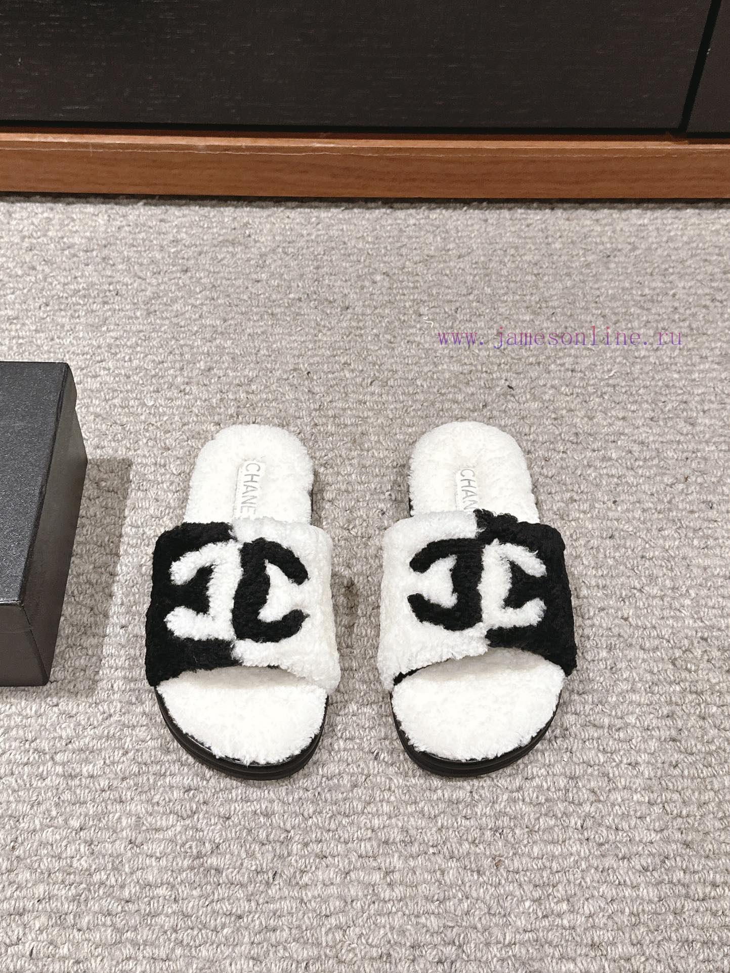 Top qualityChanel ss24 new arrival~Chanel 2024 Autumn/Winter New Letter Wool SlippersThe supahxs80vc