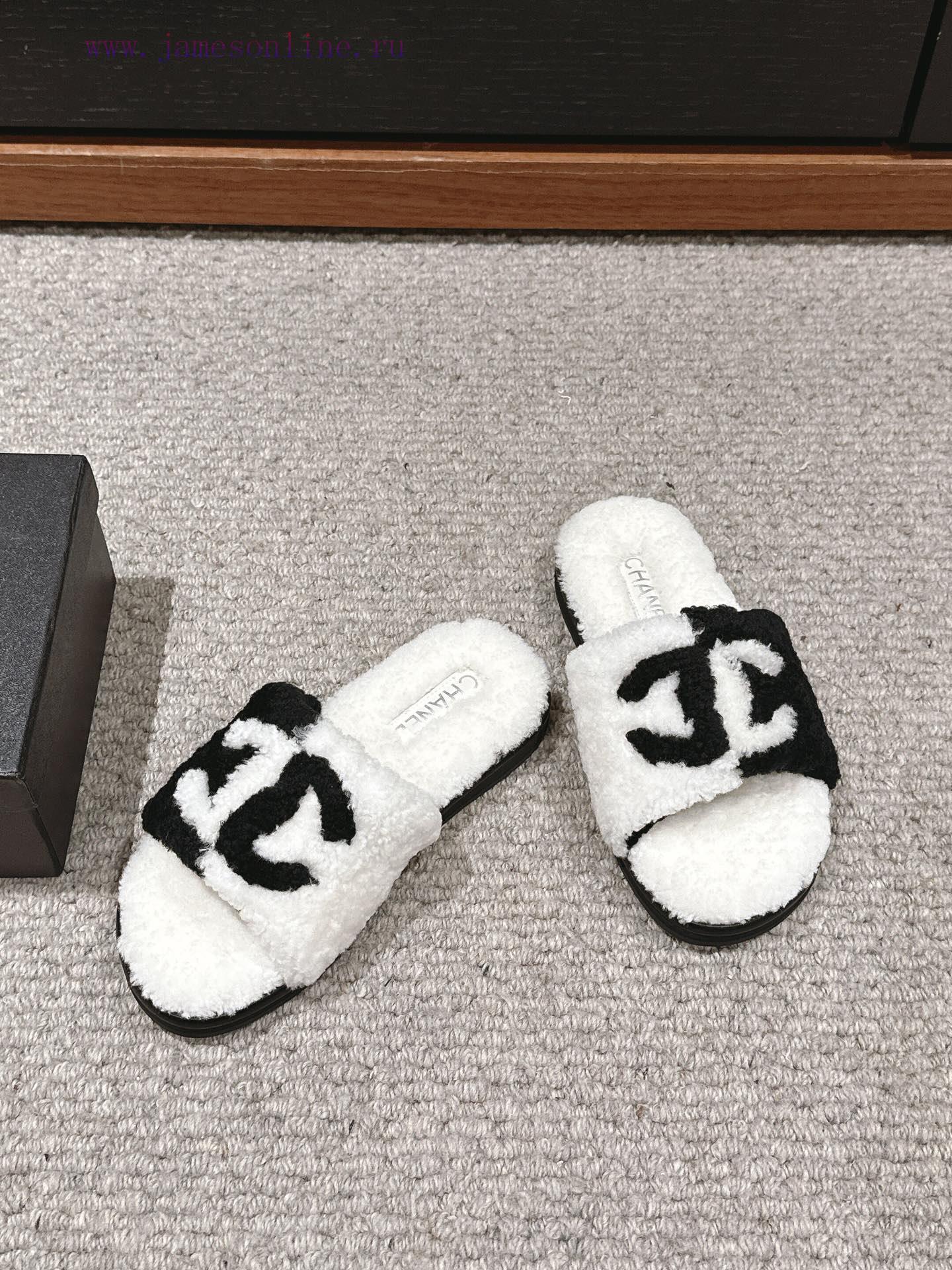 Top qualityChanel ss24 new arrival~Chanel 2024 Autumn/Winter New Letter Wool SlippersThe supahxs80vc - Image 3