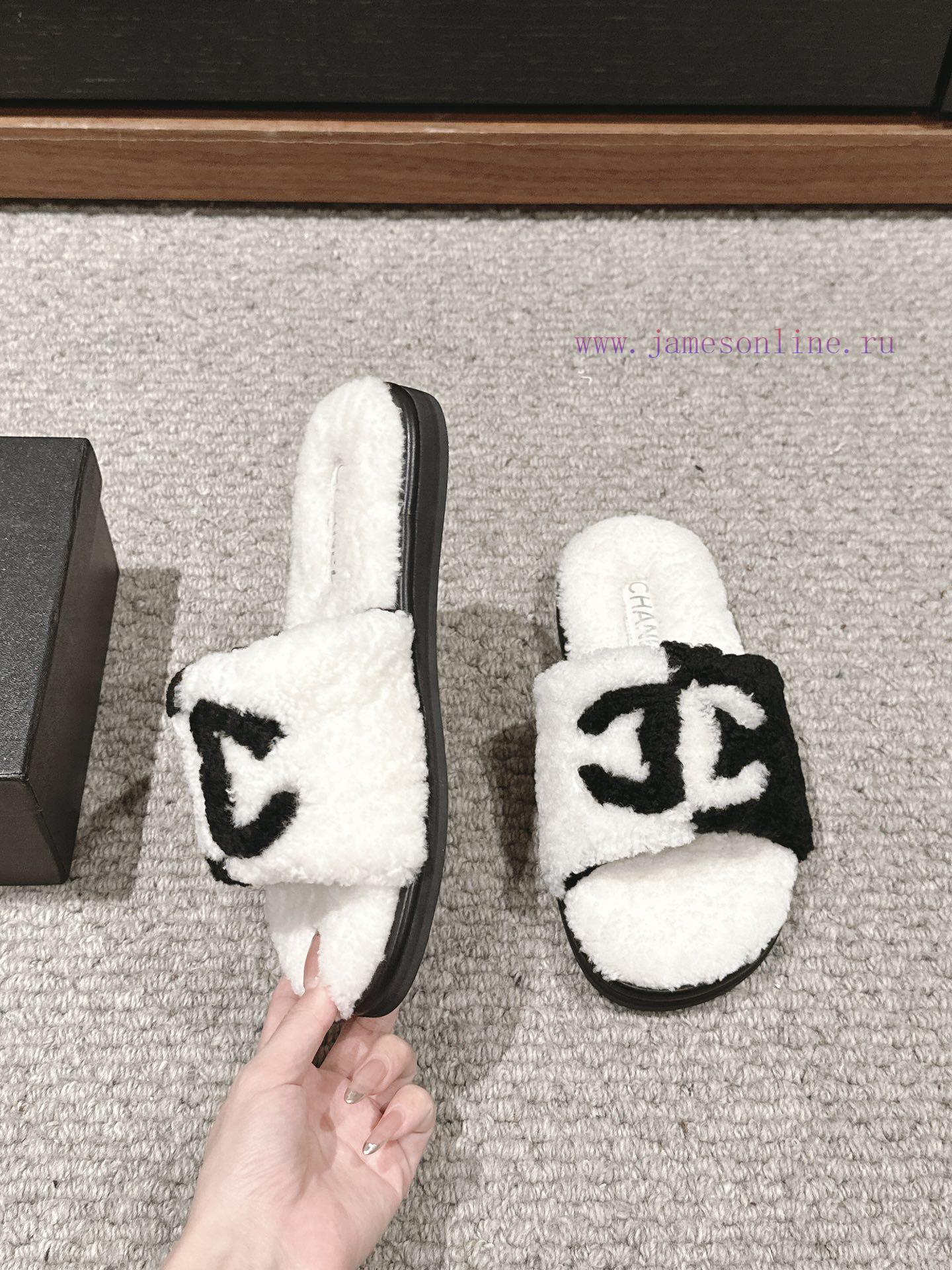 Top qualityChanel ss24 new arrival~Chanel 2024 Autumn/Winter New Letter Wool SlippersThe supahxs80vc - Image 5