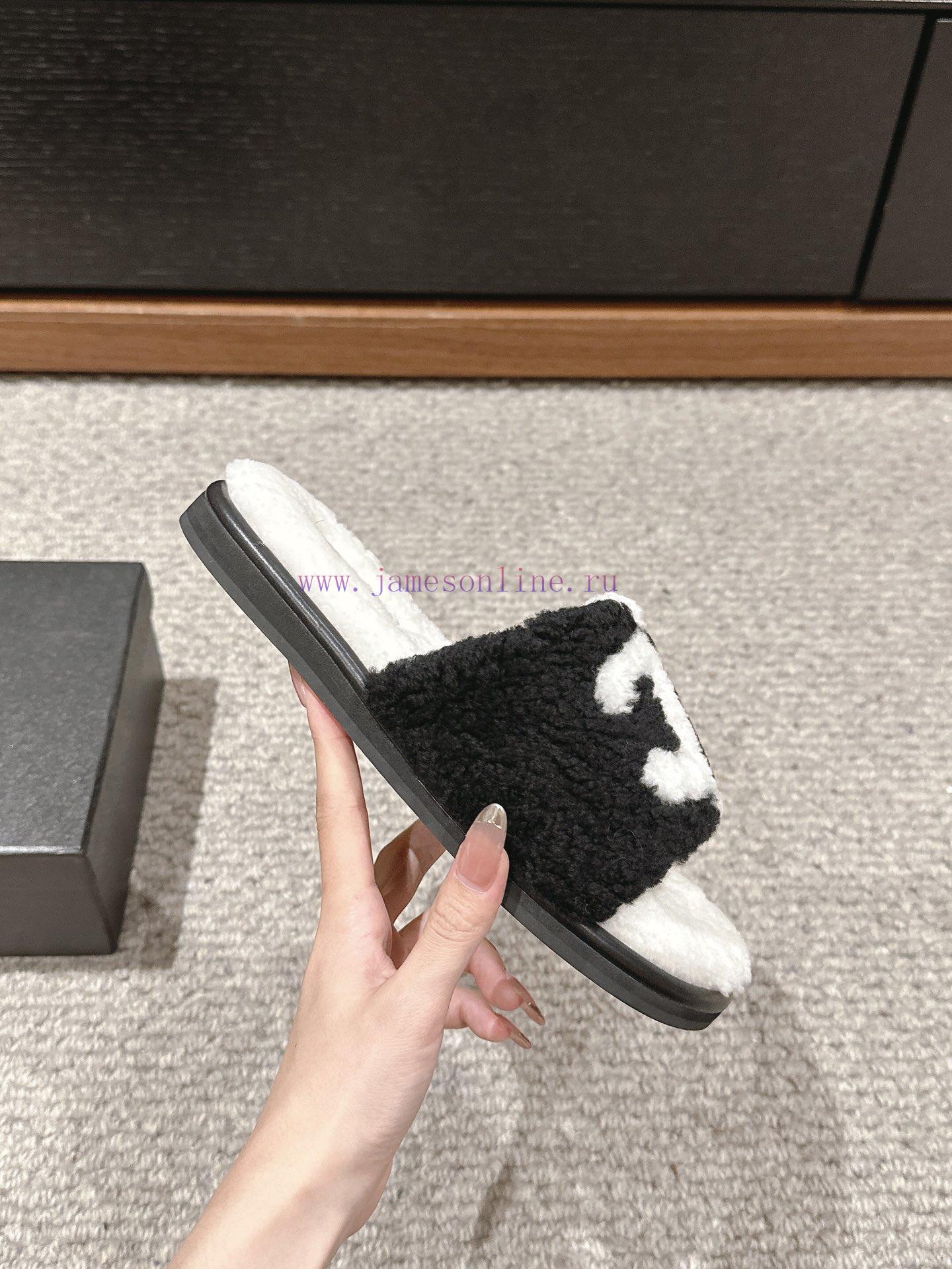 Top qualityChanel ss24 new arrival~Chanel 2024 Autumn/Winter New Letter Wool SlippersThe supahxs80vc - Image 6