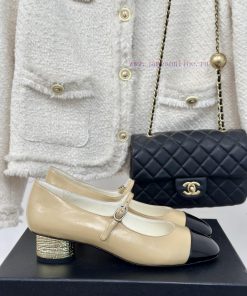 Chanel | Chanel 24P New Product ClassicDouble C color blocked thick heel Mary Jane single sh500myjh9
