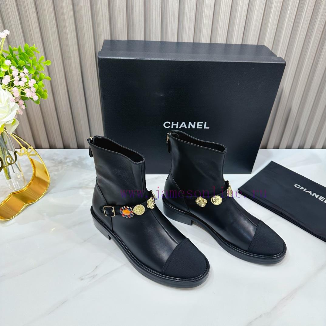 CHANEL 2024 Autumn Martin Boots Single Shoes Sandals SlippersEuropean purchasing agent&Xiang3vkni05t - Image 2