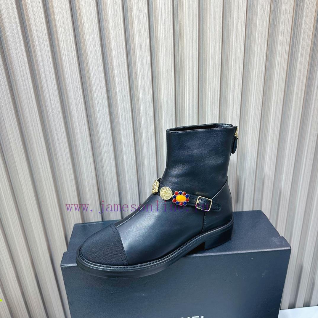 CHANEL 2024 Autumn Martin Boots Single Shoes Sandals SlippersEuropean purchasing agent&Xiang3vkni05t - Image 6