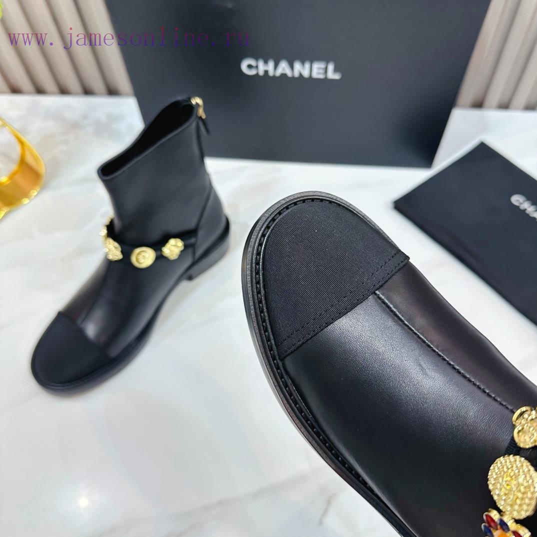 CHANEL 2024 Autumn Martin Boots Single Shoes Sandals SlippersEuropean purchasing agent&Xiang3vkni05t - Image 7