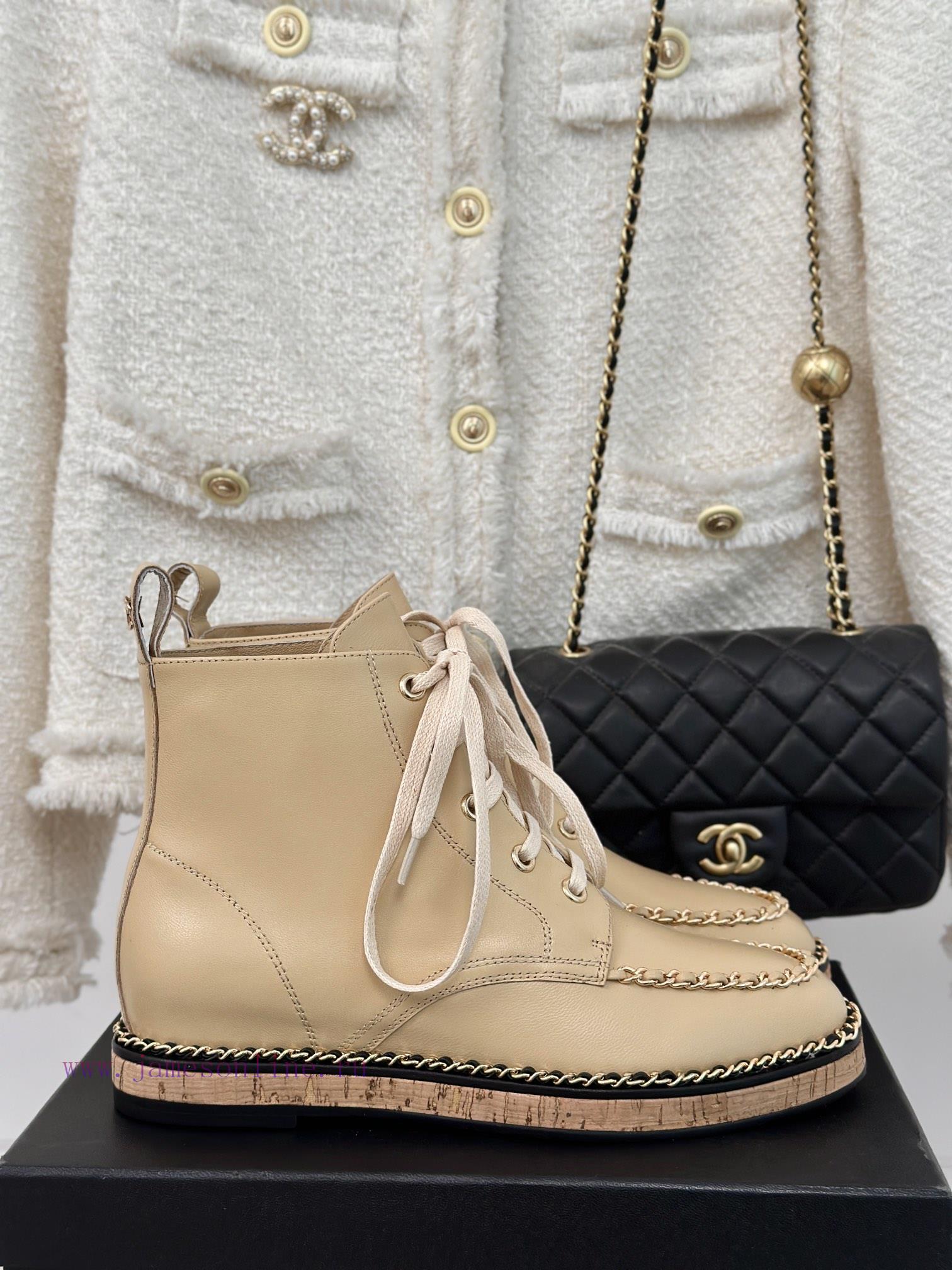 Chanel | Chanel Classic Autumn/WinterChain wood grain bottom short bootsThe shoe upper is ma05w6vbfx