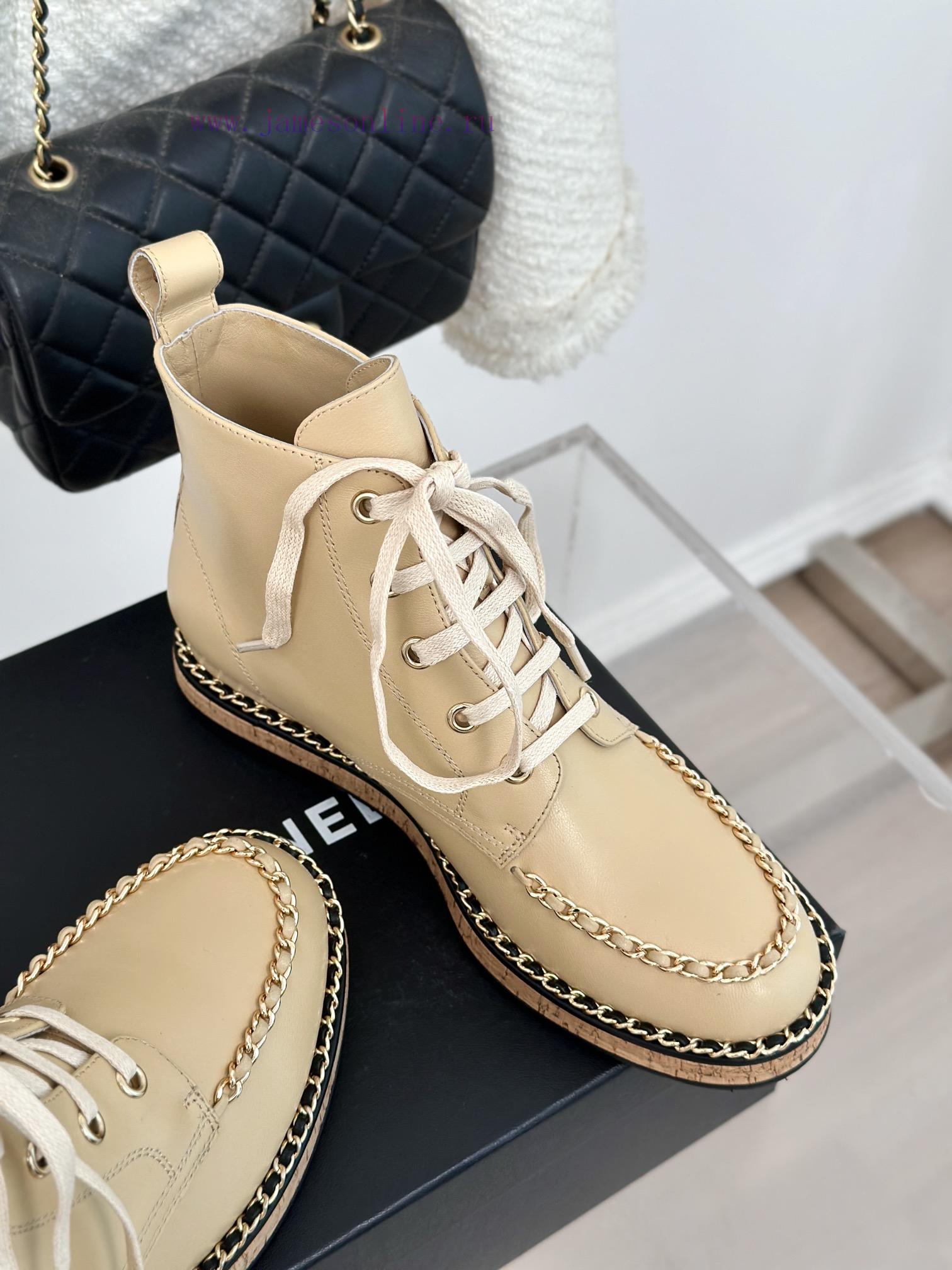 Chanel | Chanel Classic Autumn/WinterChain wood grain bottom short bootsThe shoe upper is ma05w6vbfx - Image 6