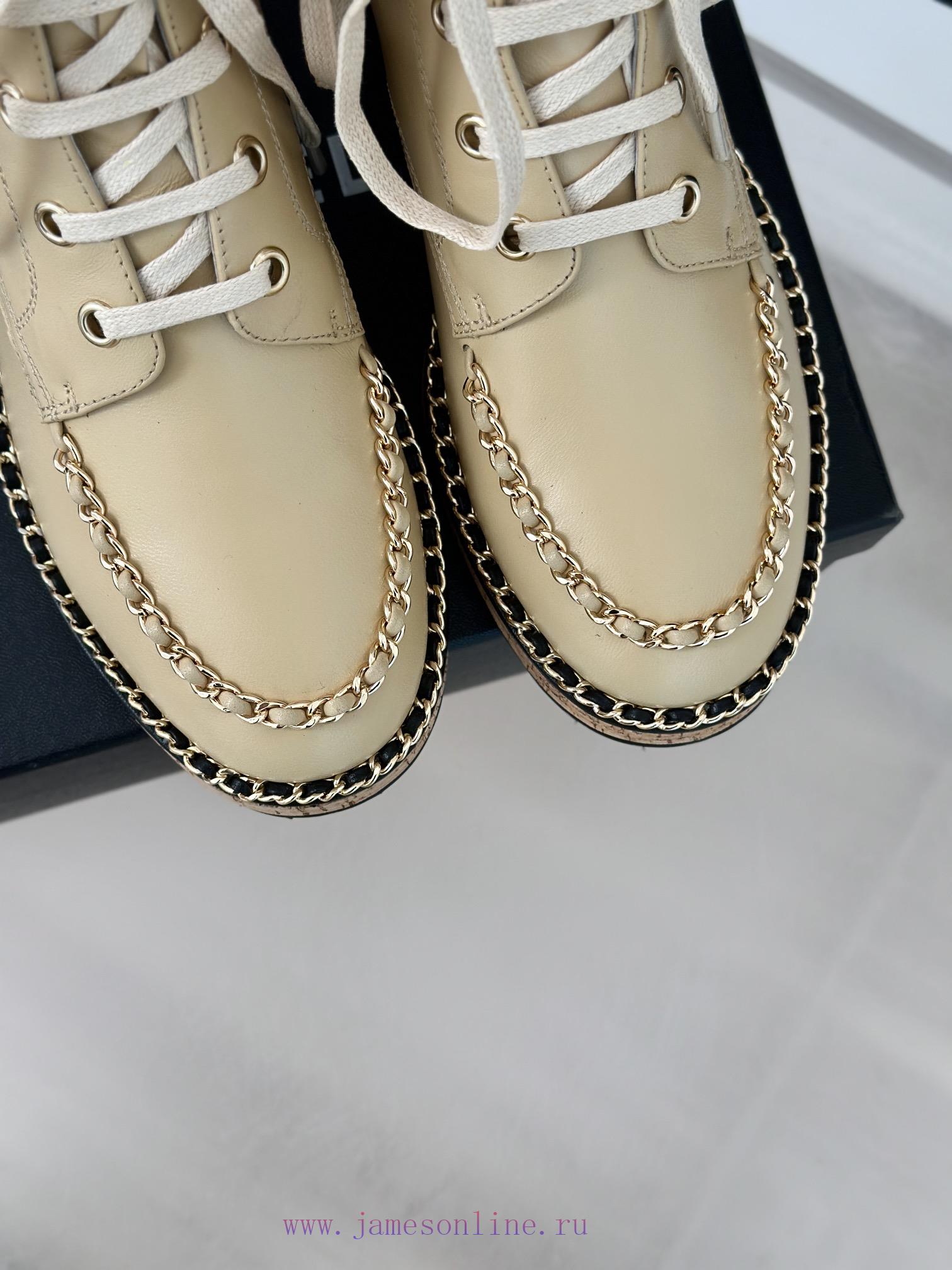 Chanel | Chanel Classic Autumn/WinterChain wood grain bottom short bootsThe shoe upper is ma05w6vbfx - Image 8