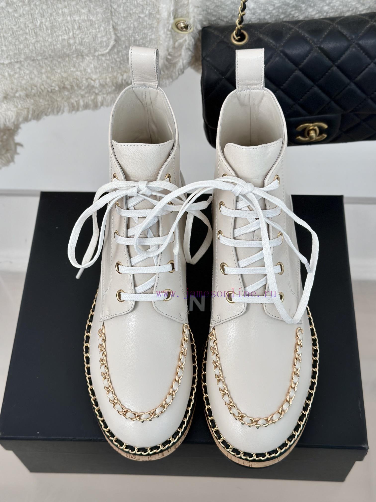 Chanel | Chanel Classic Autumn/WinterChain wood grain bottom short bootsThe shoe upper is m7bgjozl6 - Image 7