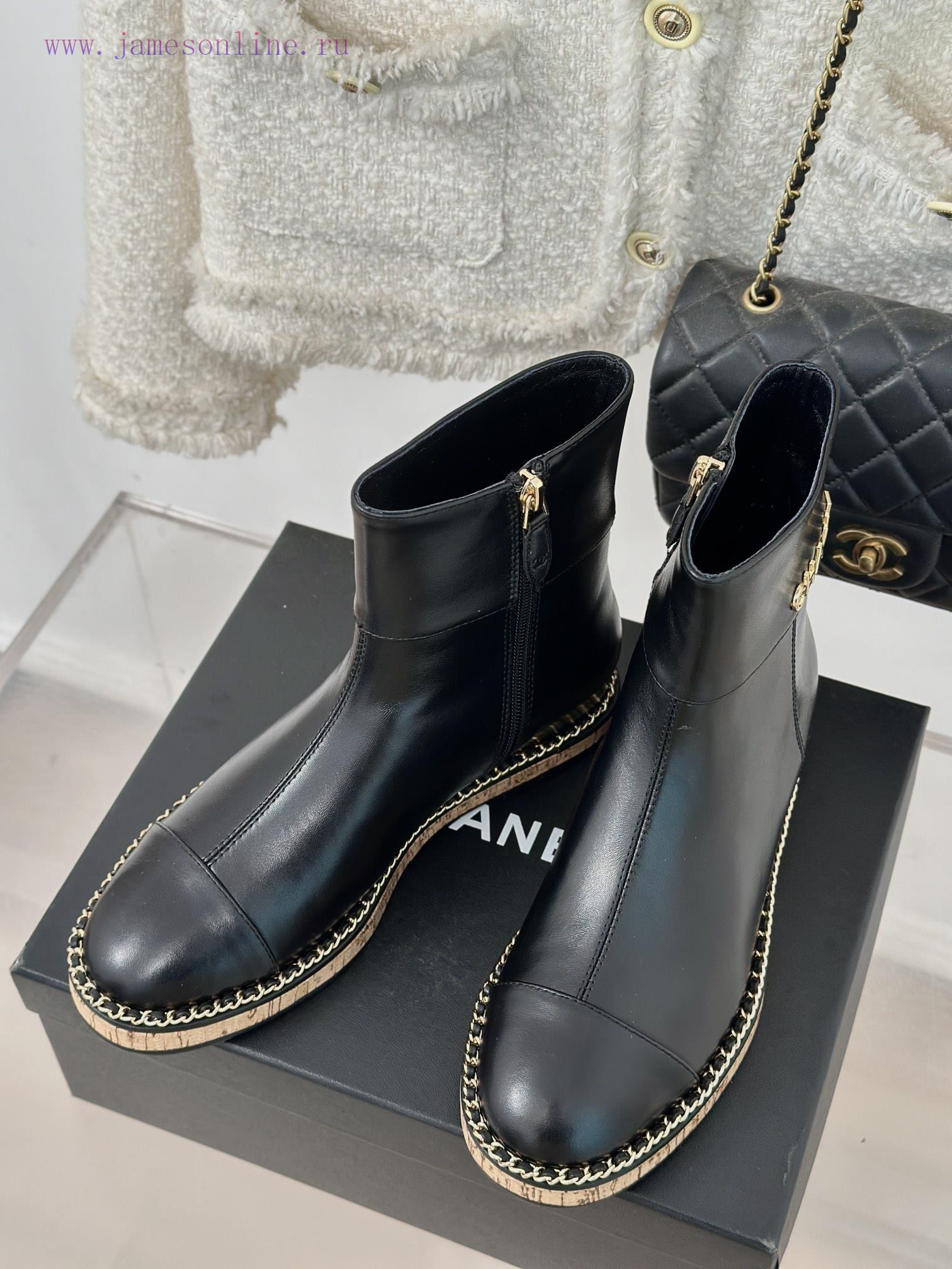Chanel | Chanel Classic Autumn/Winter New ProductsLetter inside height increasing boot seriem47o8ic0 - Image 3