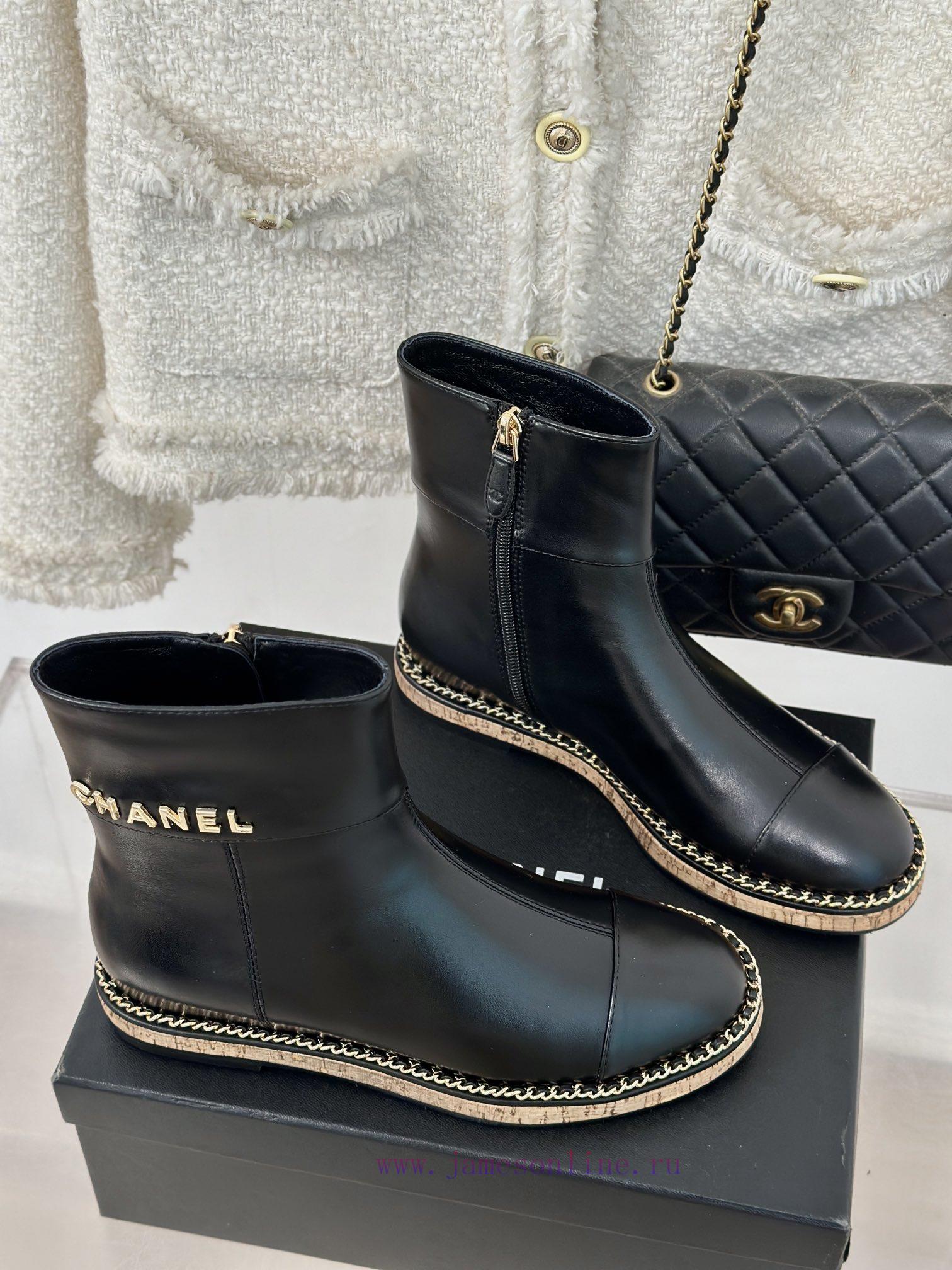 Chanel | Chanel Classic Autumn/Winter New ProductsLetter inside height increasing boot seriem47o8ic0 - Image 4