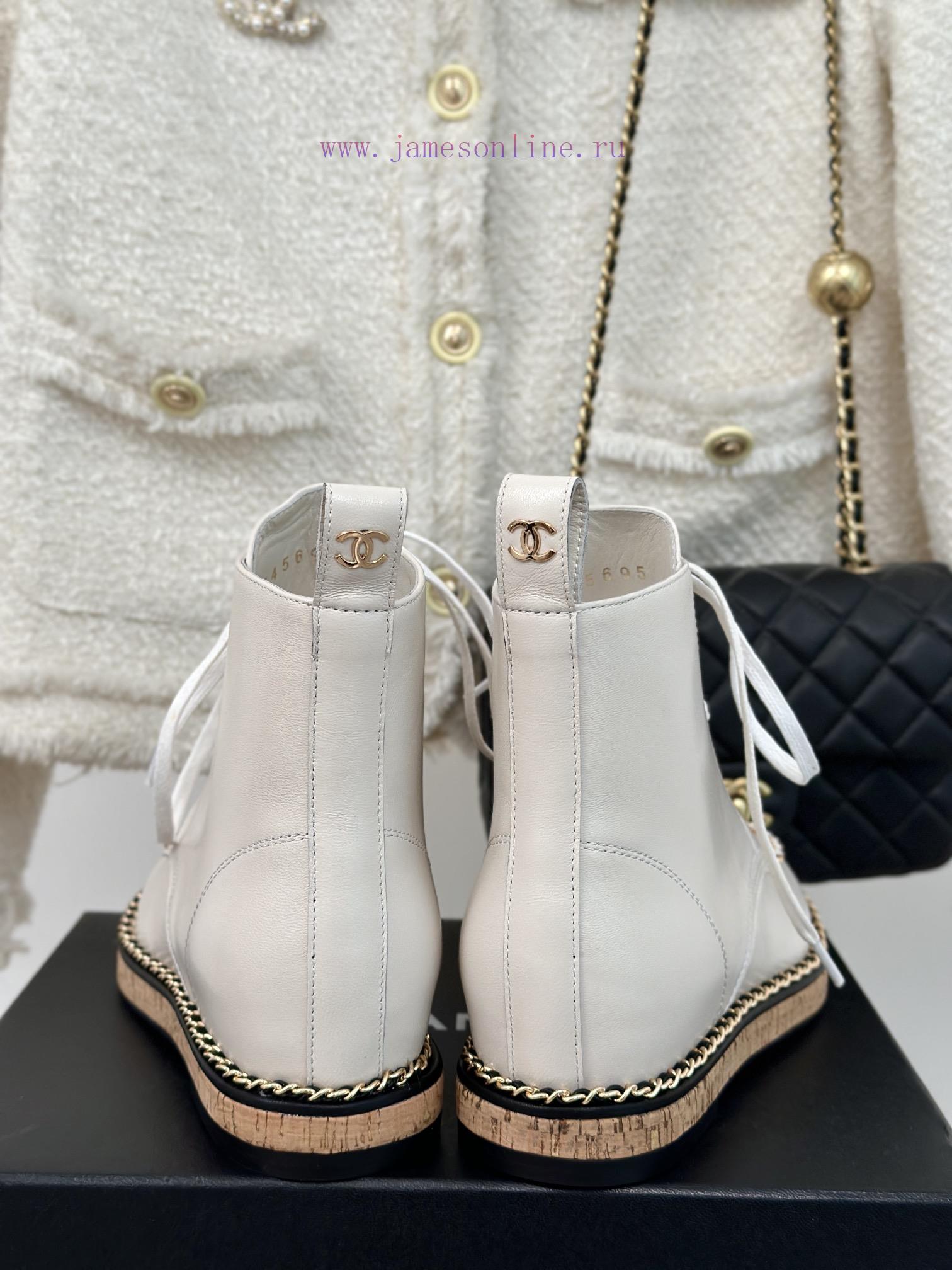 Chanel | Chanel Classic Autumn/WinterChain wood grain bottom short bootsThe shoe upper is m7bgjozl6 - Image 9