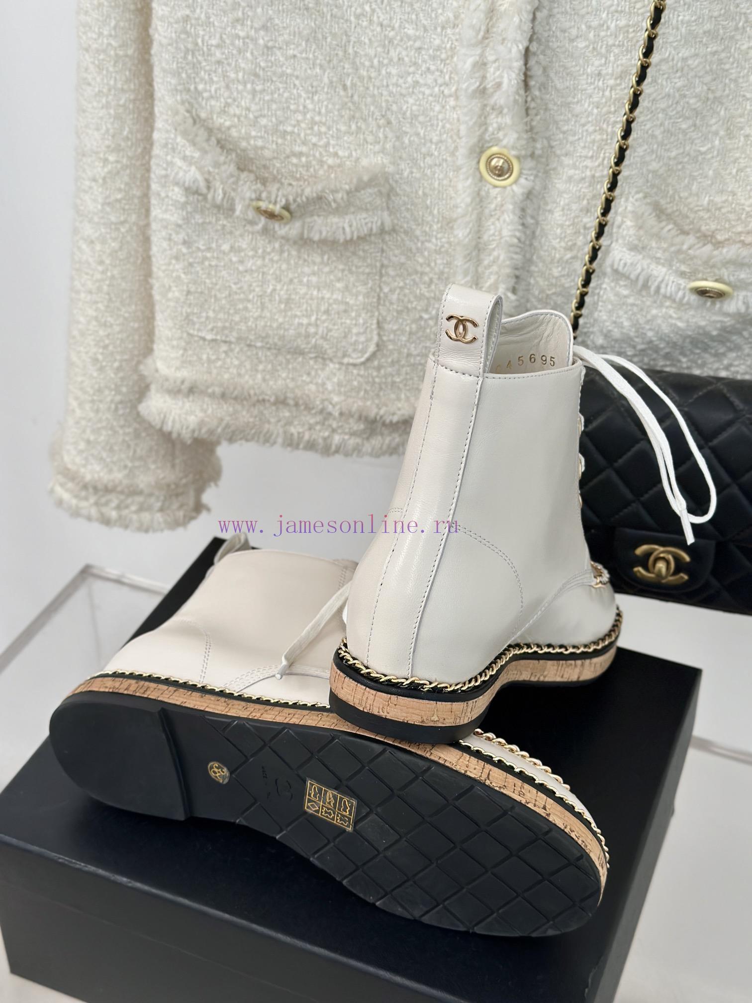 Chanel | Chanel Classic Autumn/WinterChain wood grain bottom short bootsThe shoe upper is m7bgjozl6 - Image 10