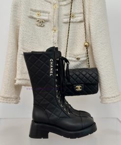 Chanel | Chanel Classic Autumn/Winter Ba Shuang C diamond grid letter thick heeled mid heele5igffotf