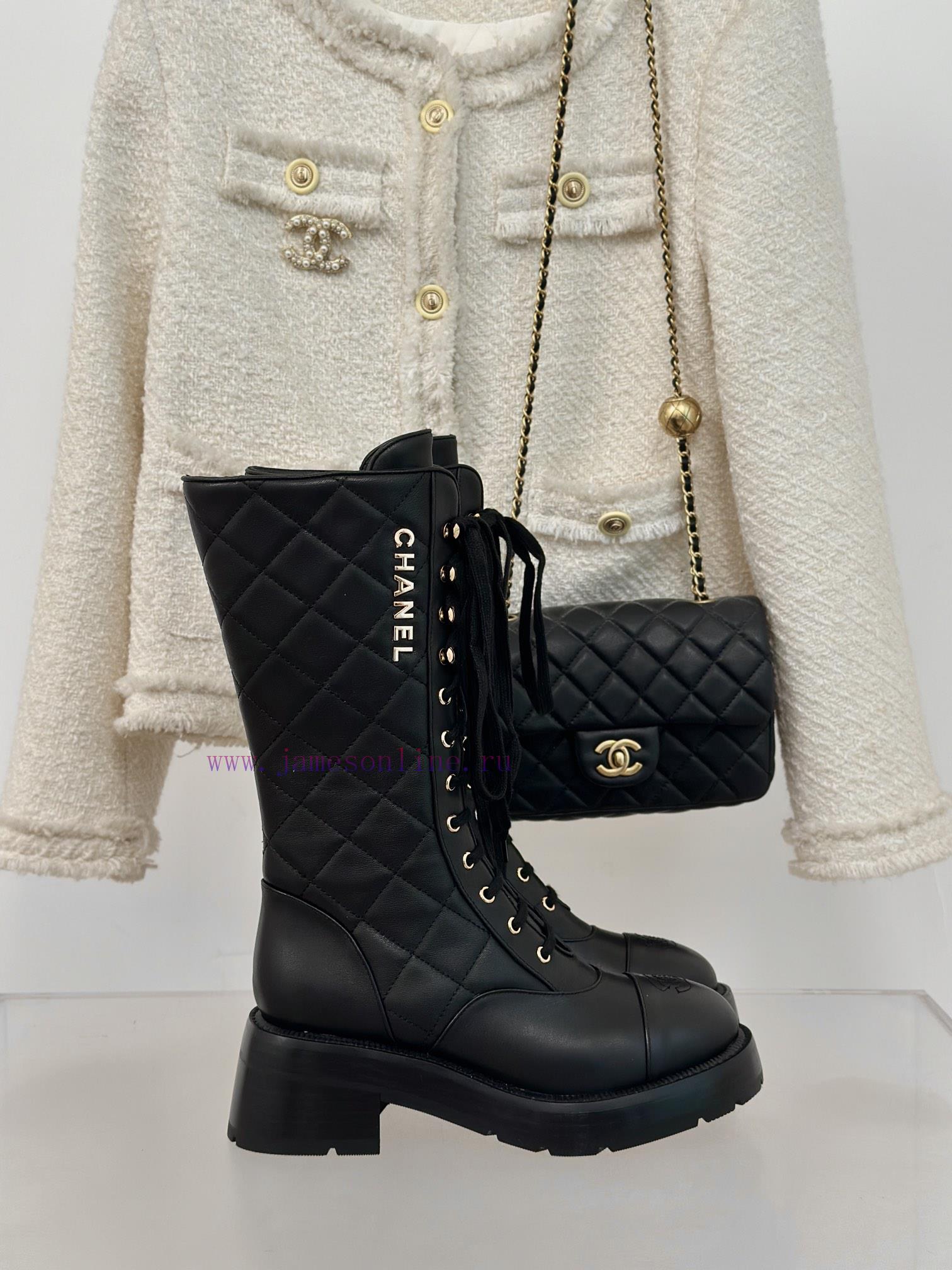 Chanel | Chanel Classic Autumn/Winter Ba Shuang C diamond grid letter thick heeled mid heele5igffotf