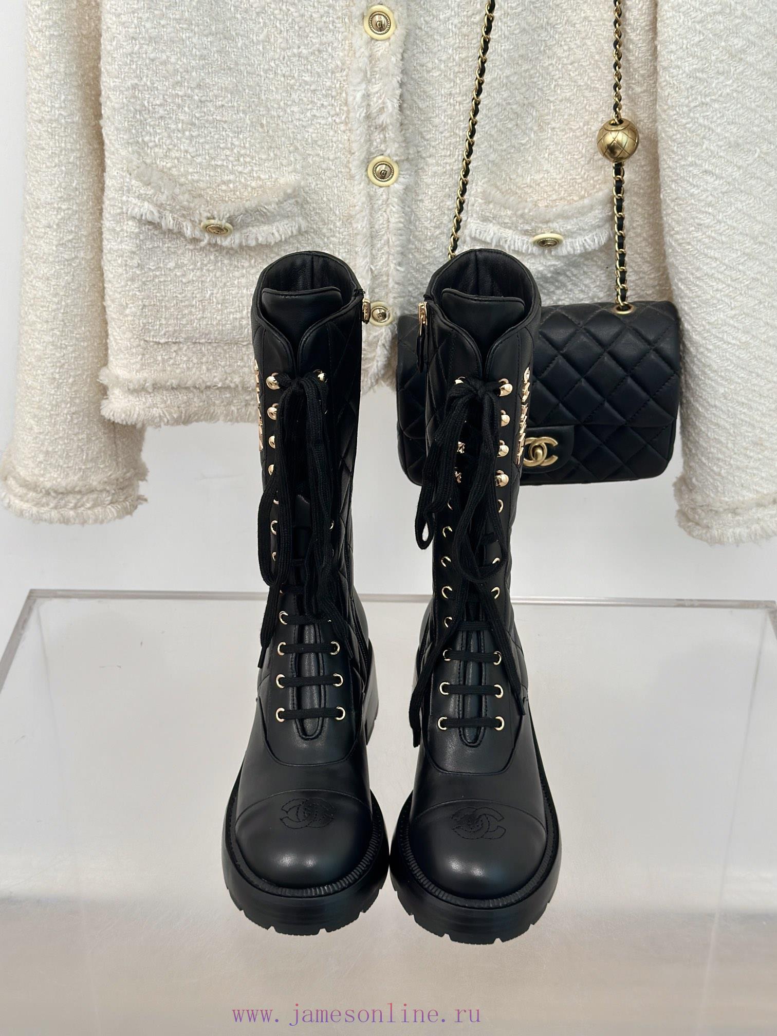 Chanel | Chanel Classic Autumn/Winter Ba Shuang C diamond grid letter thick heeled mid heele5igffotf - Image 5
