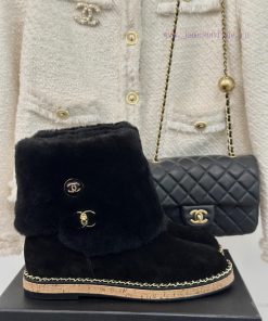 Chanel | Chanel 24K Autumn/Winter New Product Chain Wood Grain Bottom Snow BootsFull of Chanja3j363d