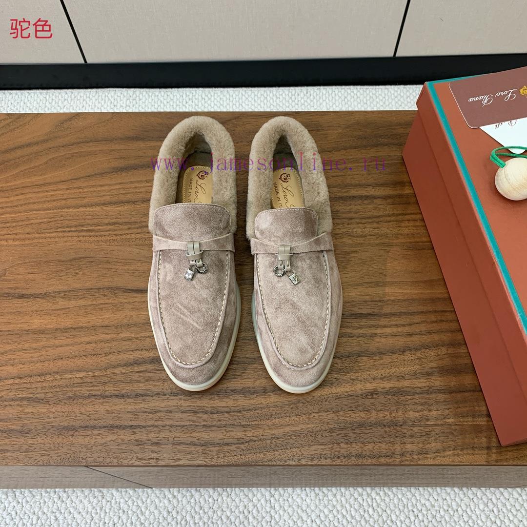 Loro Piana collar wool loafers, Italy's top cashmere retro elegant low-key luxury fashion, p6941k4vu