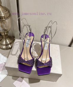 JIMMY CHOO (Jimmy Zhou), a collection of square headed hot pressed diamond back empty sandalehgtjco6