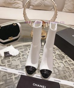 Chanel 24Ss Autumn/Winter Chanel Coarse Heel Socks BootsThe sock tube is made of knitted ela396tloyc
