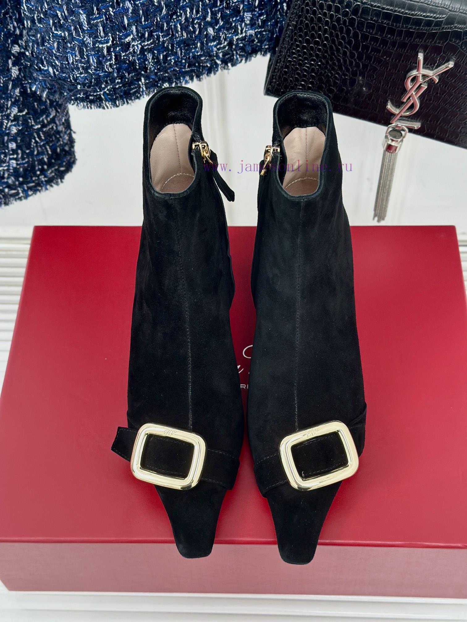 Roger Vivier | RV Classic Autumn/WinterHigh heeled square buckle short boots seriesThe shoe hodrgf5k - Image 7