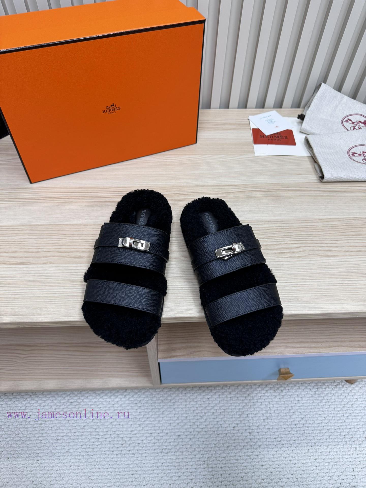 Couple style fashion hit Hermes wool slippers, excellent qualityThe shoe upper is made of imq2hlis9w
