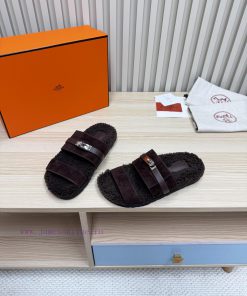 Couple style fashion hit Hermes wool slippers, excellent qualityThe shoe upper is made of iml7p2f4hd