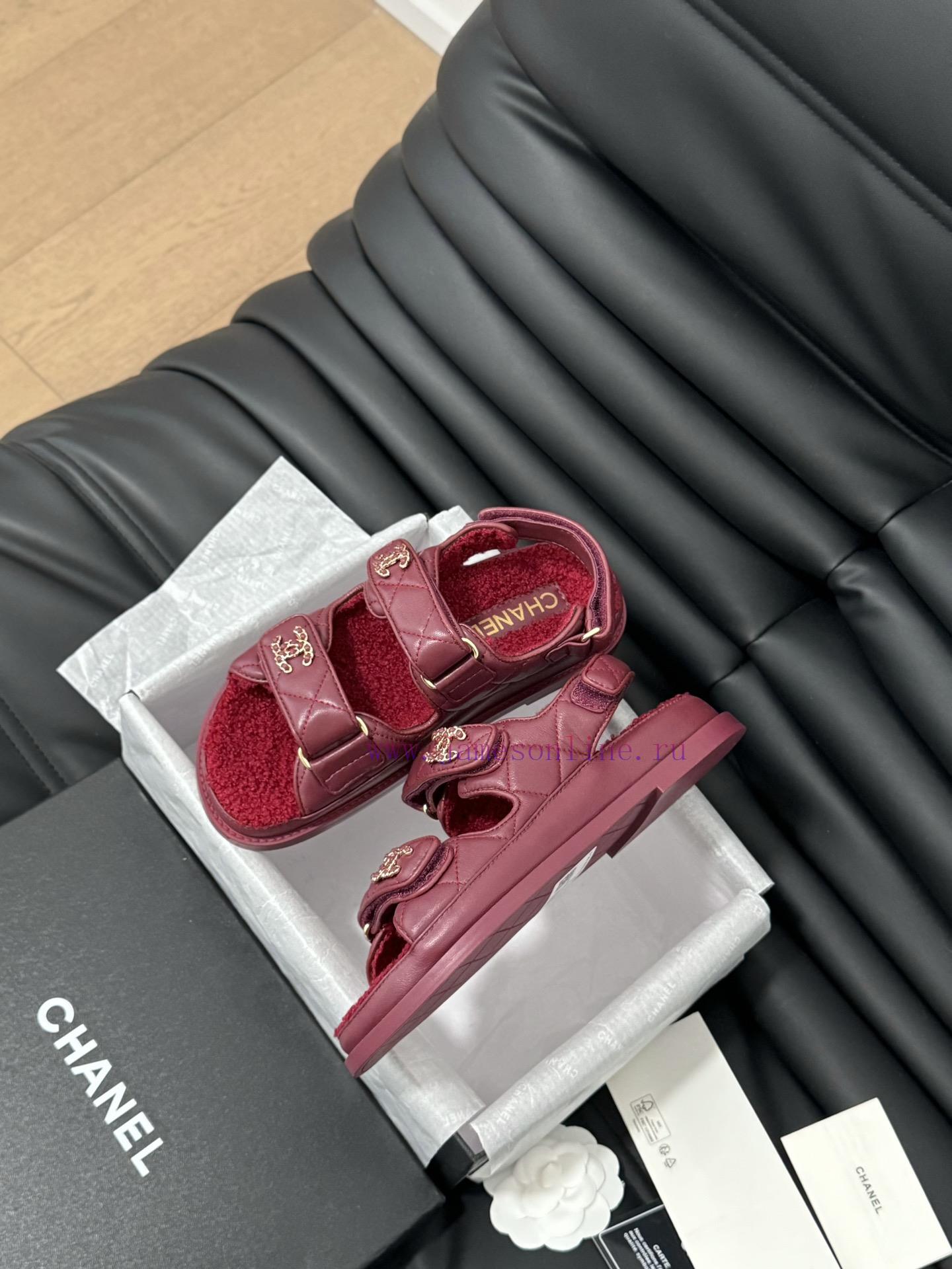 Chanel 24 new wool Velcro sandal series with foam outsoleAutumn and Winter Wool SeriesAll wor5w75mi1 - Image 6