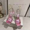 Jimmy Chou, classic square toe high-heeled sandals with a slim metal heel design of 10 centilk455sme