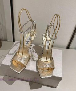 Jimmy Chou, classic square toe high-heeled sandals with a slim metal heel design of 10 centi5q8sv1fa