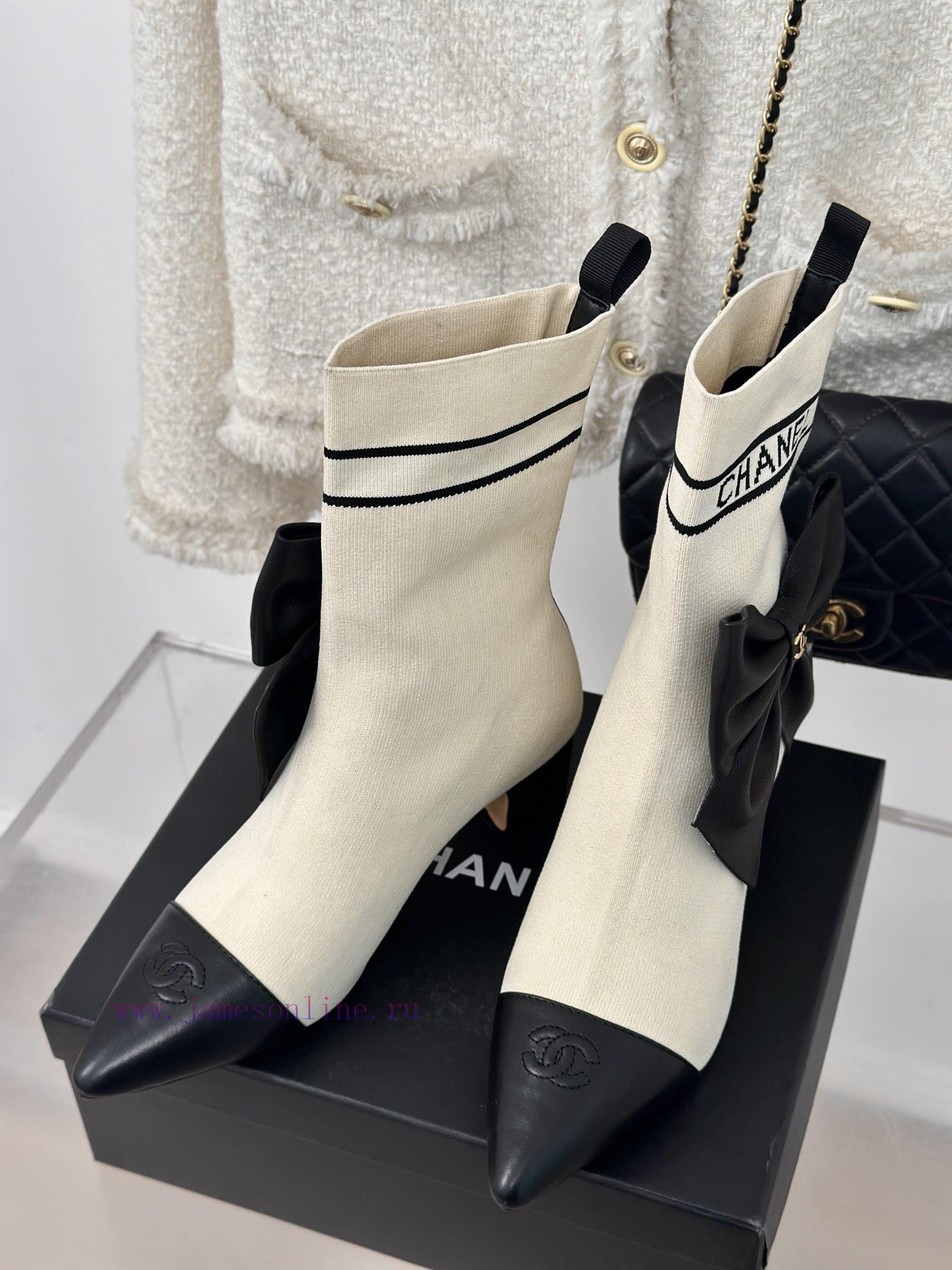 Chanel | Chanel 24B Autumn/Winter New High Heels Bow Socks BootsThis season's Rocket Goddessagra0aae - Image 3