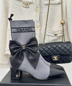 Chanel | Chanel 24B Autumn/Winter New High Heels Bow Socks BootsThis season's Rocket Goddessxr2kqcfo
