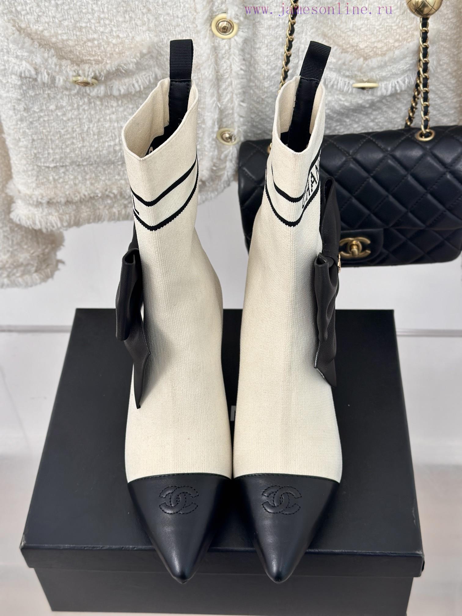 Chanel | Chanel 24B Autumn/Winter New High Heels Bow Socks BootsThis season's Rocket Goddessagra0aae - Image 7