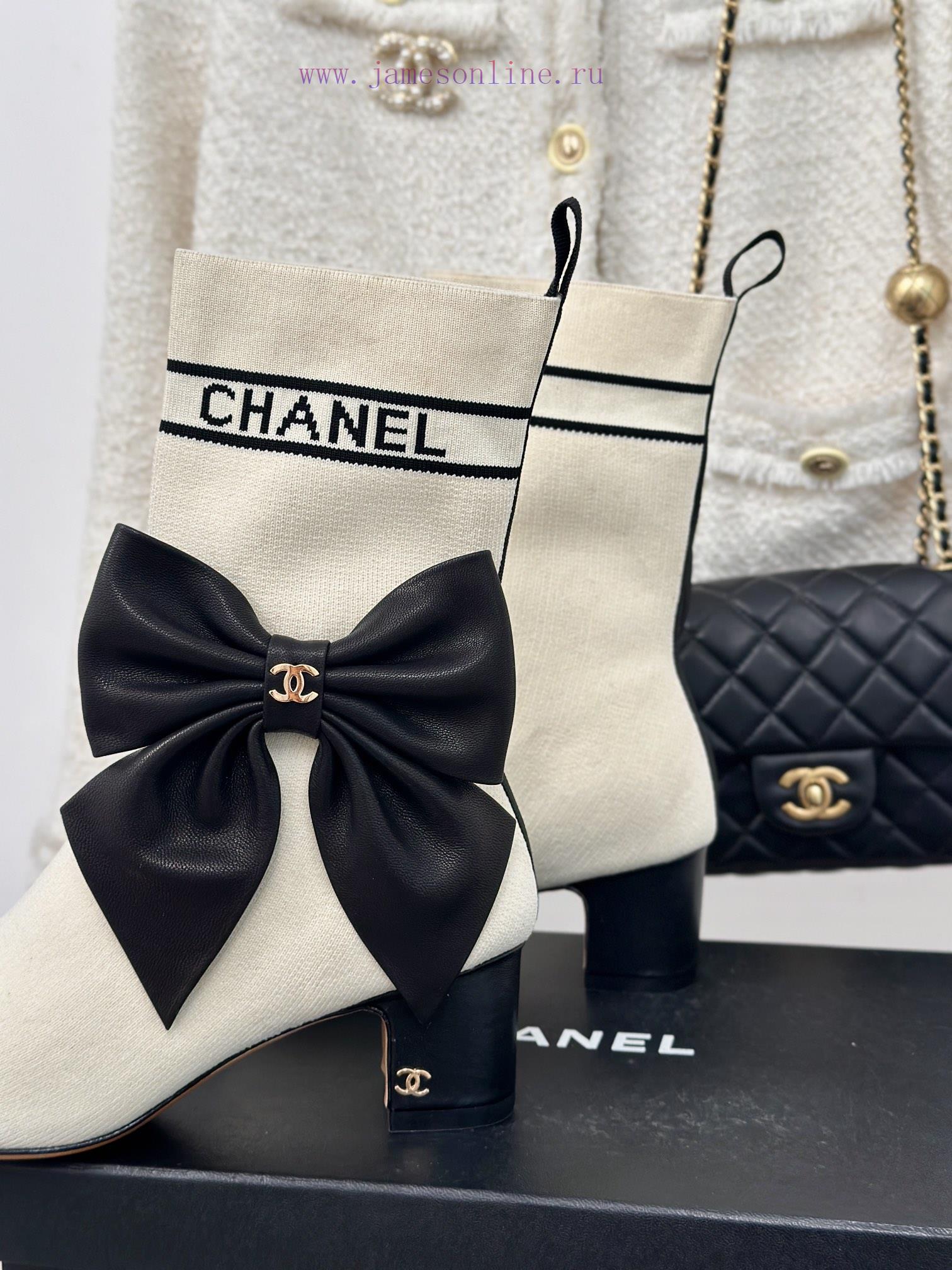 Chanel | Chanel 24B Autumn/Winter New High Heels Bow Socks BootsThis season's Rocket Goddessagra0aae - Image 9