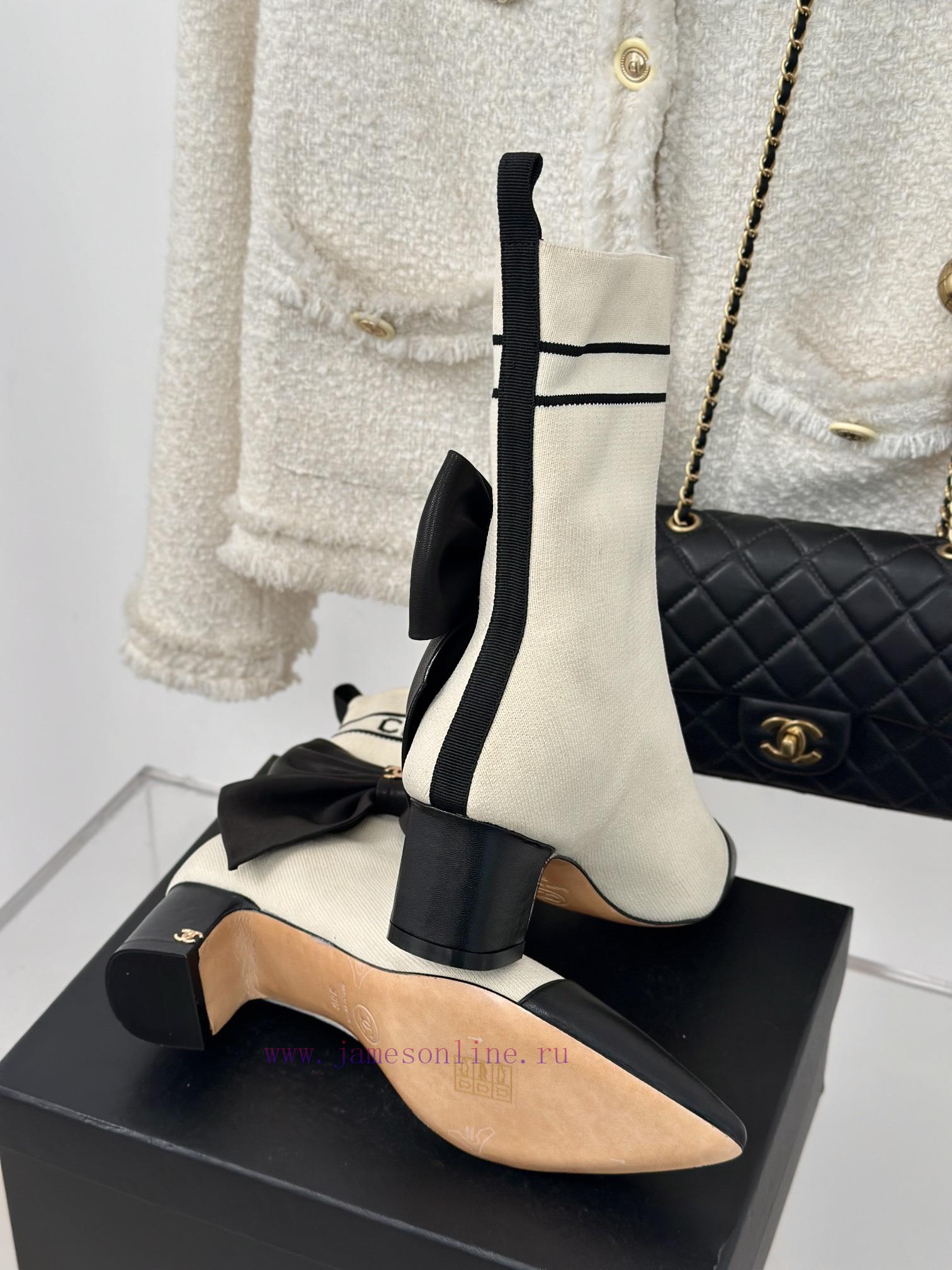 Chanel | Chanel 24B Autumn/Winter New High Heels Bow Socks BootsThis season's Rocket Goddessagra0aae - Image 10