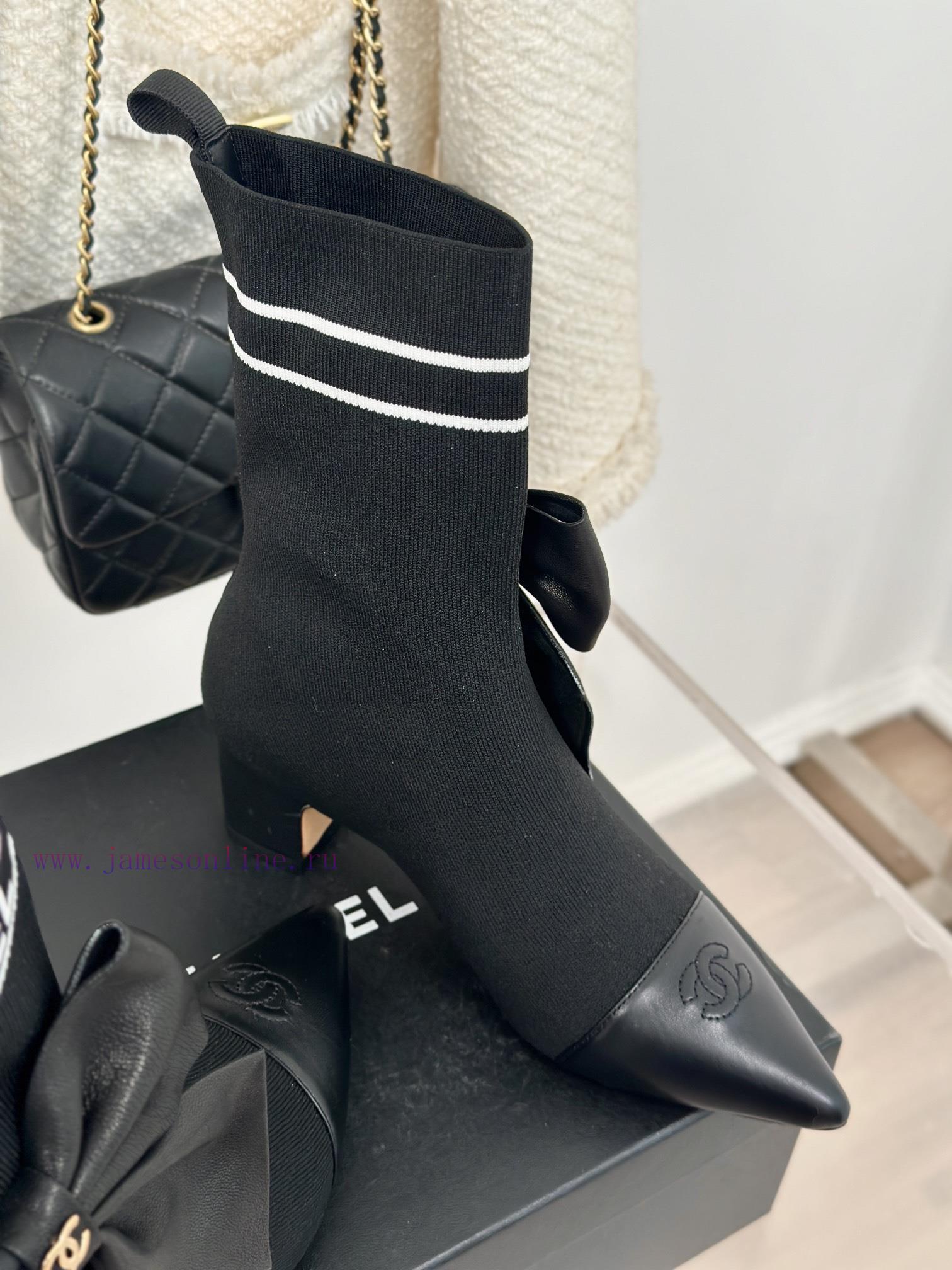 Chanel | Chanel 24B Autumn/Winter New High Heels Bow Socks BootsThis season's Rocket Goddessuvb6jc57 - Image 6