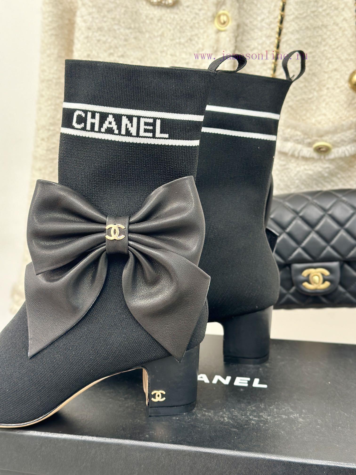 Chanel | Chanel 24B Autumn/Winter New High Heels Bow Socks BootsThis season's Rocket Goddessuvb6jc57 - Image 9