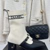 Chanel | Chanel 24B Autumn/Winter New Product Metal Double C Pointed Coarse Heel Socks Bootsaeyab1fs